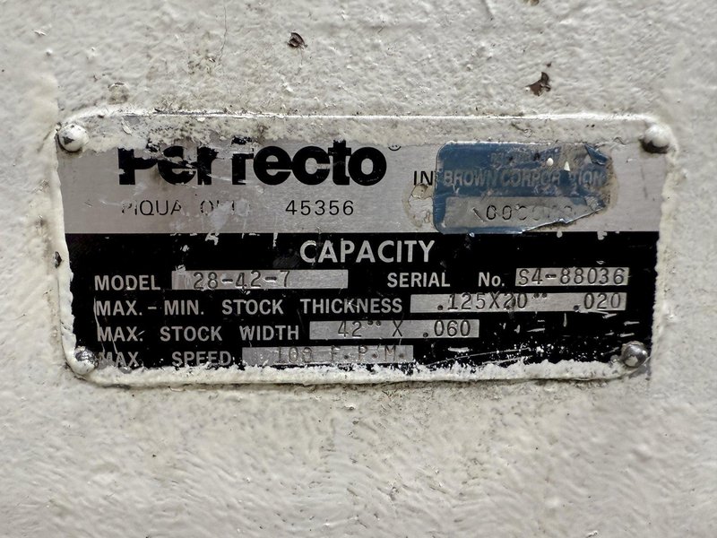 30,000 lbs. x 42&quot; Perfecto Servo - Conventional Coil Feed Line For Metal Stamping