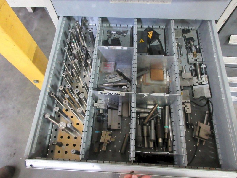 Metal Storage Cabinet with 10 Drawers with Pemserter Tooling and Assorted Cutting Tools- Auction Item
