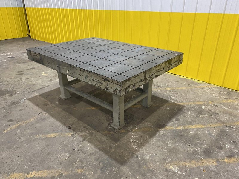 50" X 70" X 31" PORTAGE PRECISION STEEL LAYOUT WELDING TABLE: STOCK #19994