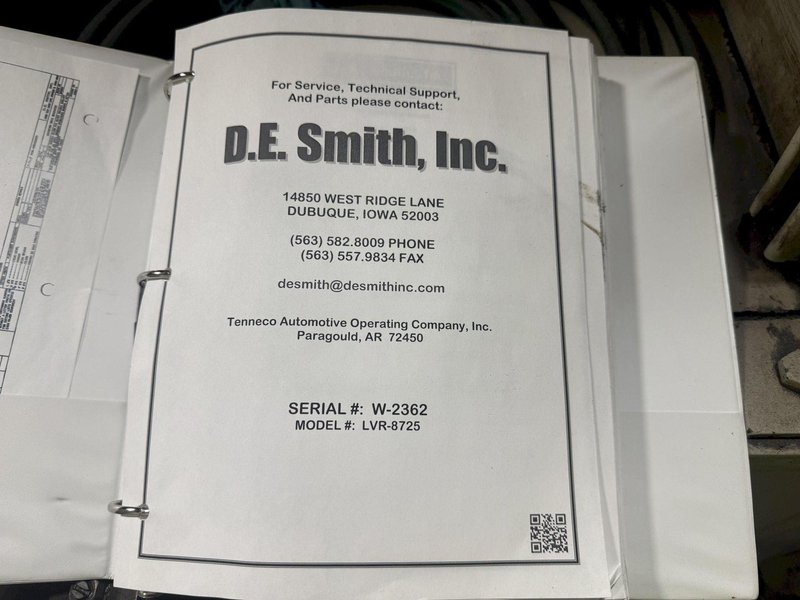 650 GPM D.E. SMITH MODEL #LVR-8725 VACUUM FILTER SYSTEM FOR GRINDING OPERATIONS, NEW 2013: YOBRO #24306