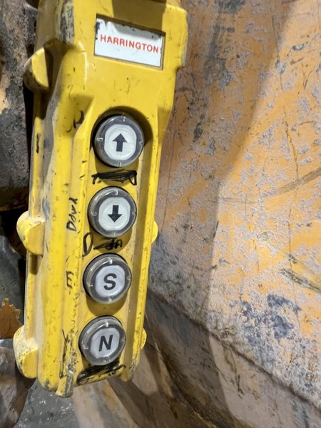 10,000 LB (5 TON) HARRINGTON MOTORIZED CHAIN HOIST W/ POWER TROLLEY: STOCK #19954