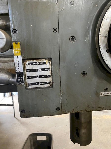 5&#039; X 11&quot; CINCINNATI BICKFORD CHIPMASTER RADIAL ARM DRILL. STOCK # 0418421