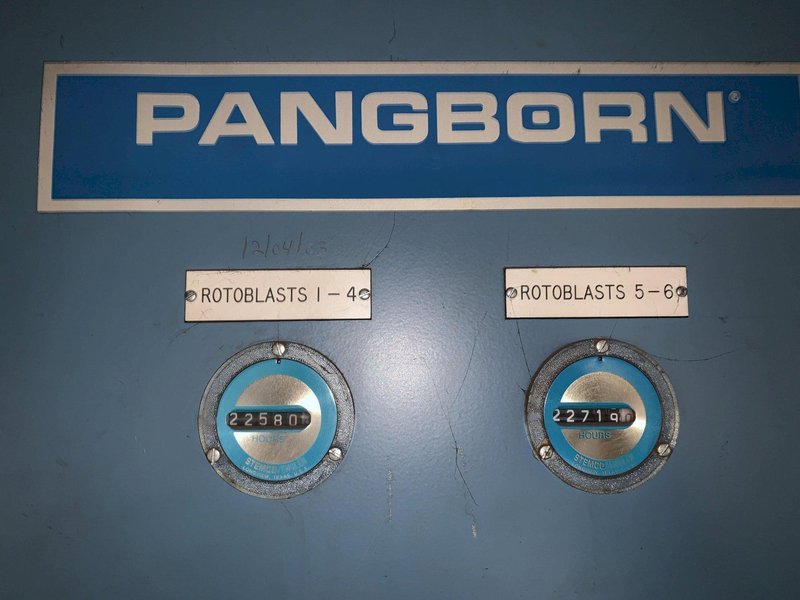 162&quot; WIDE X 6 WHEEL PANGBORN SHOT ROTOBLAST MODEL #ES-1923 TOP &amp; BOTTOM PLATE BLAST CLEANING SYSTEM: STOCK #13319