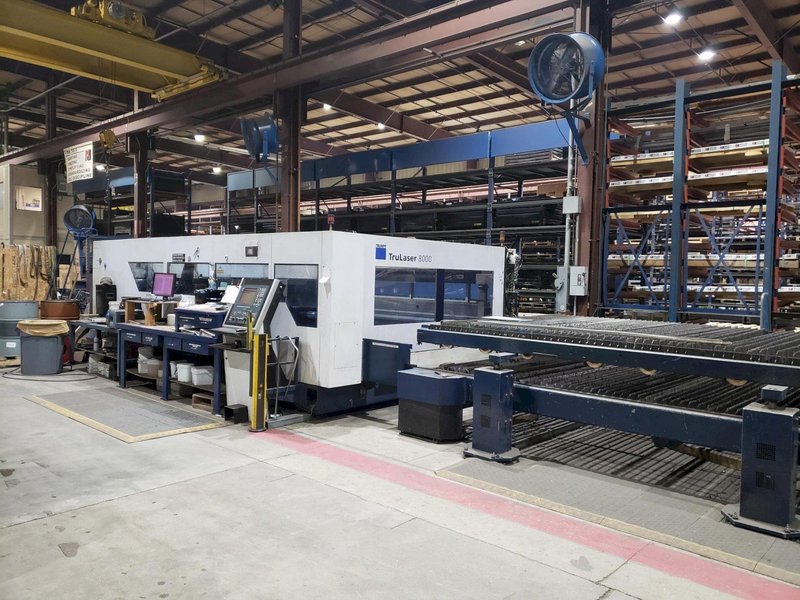 6,000 WATT TRUMPF TRULASER 8000 WITH TRUFLOW 6KW RESONATOR. STOCK # 0690524