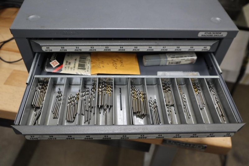Huot Number Drill 5 Drawer Index with Contents- Auction Item