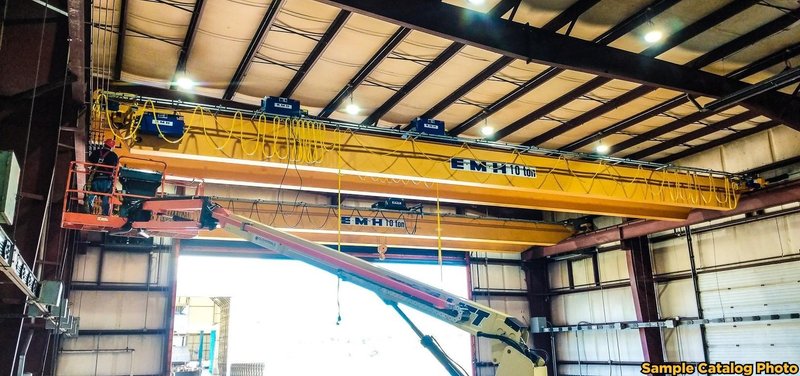 10 TON (5/5) X 46’7” EMH 2020 DUAL GIRDER TOP RUNNING OVERHEAD BRIDGE CRANE : YOBRO #25018