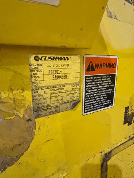 36 VOLT CUSHMAN MODEL 898361 STOCK CHASER/TUGGER CART: YOBRO #24651