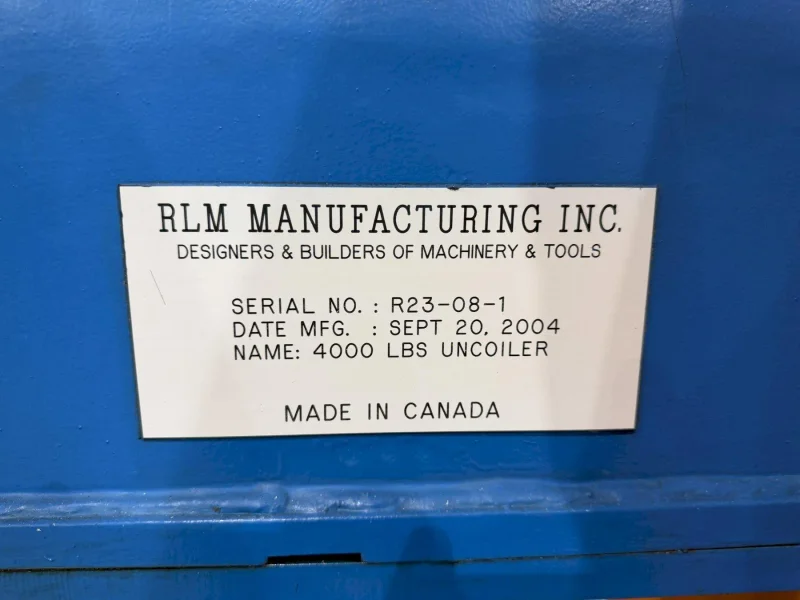 22 STAND X 2" RLM (NEW 2004) ROLLFORMER LINE TOOLED FOR TERMINATOR GUTTER TOPPER, 26" ROLL SPACE STOCK# 4413