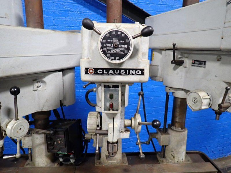 CLAUSING 14" 4 HEAD DRILL PRESS STATION  -  1666