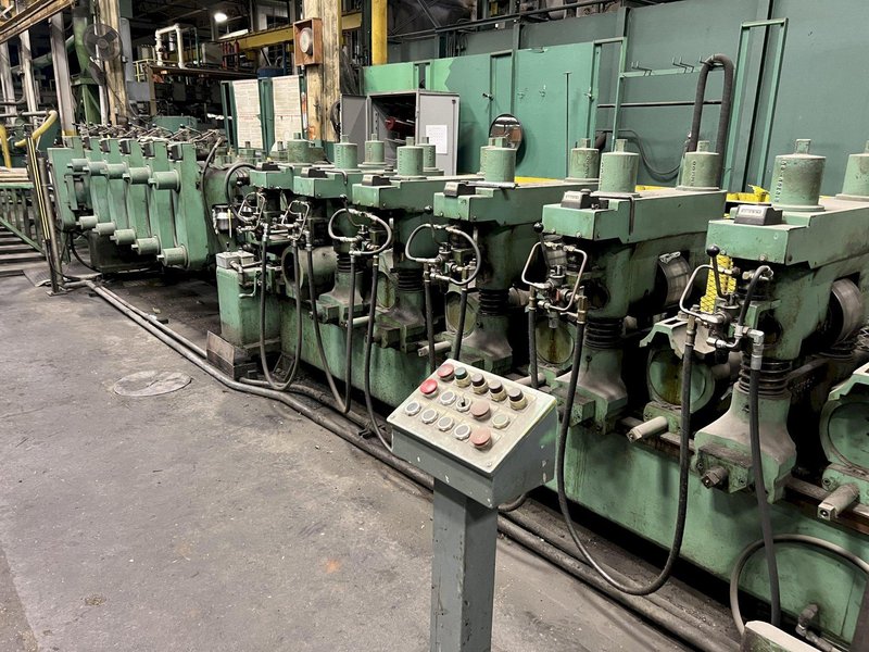 12 ROLL MEECO MODEL #12-12-TPVC (HD3) 2-PLANE SHAPE, ROD &amp; FLAT STOCK ROTARY STRAIGHTENING &amp; CHAMFER SYSTEM: STOCK #18428