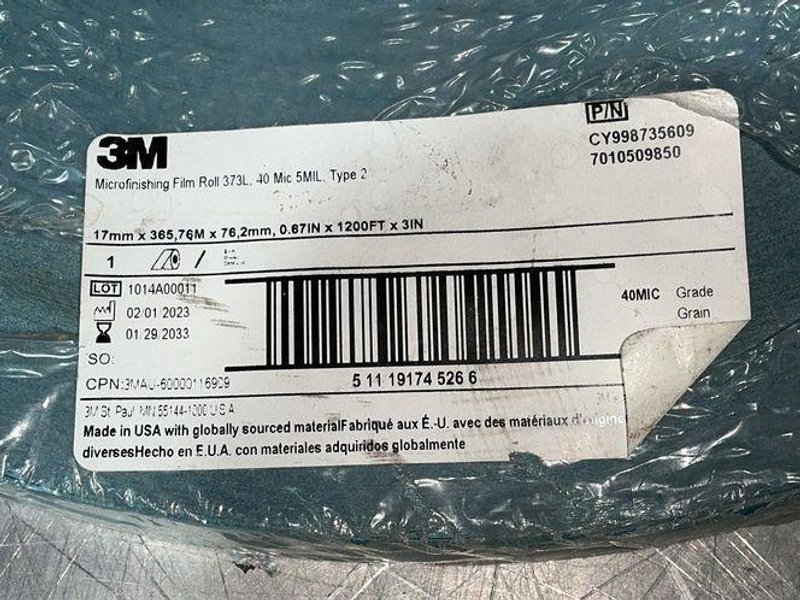 3M 17 MM X 365.76 M X 76.2 MM MICROFINISHING FILM ROLLS  -  CY998735609