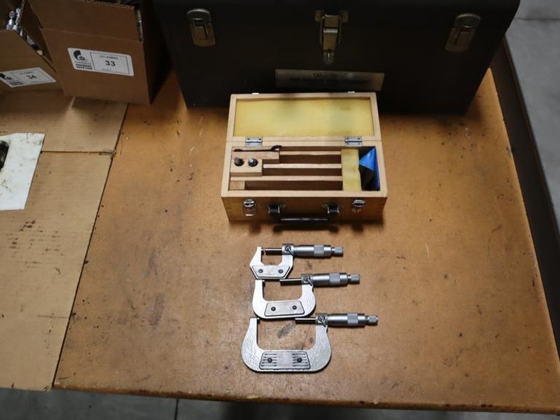 Micrometer Set (3) 0-3" In Wood Case- Auction Item