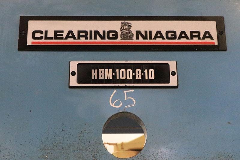 100 Ton x 10 ft. Niagara Hydraulic Press Brake Model HBM100-8-10