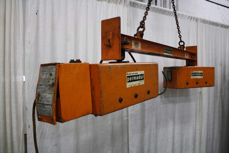 2,000 LB PERMADURE #102 PLATE/PART HANDLING MAGNET SYSTEM W/LOAD BEAM: STOCK#66346