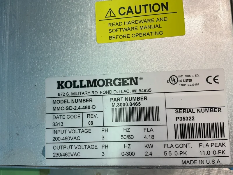 KOLLMORGEN SERVO DRIVE   -  MMC-SD-2.4-460-D