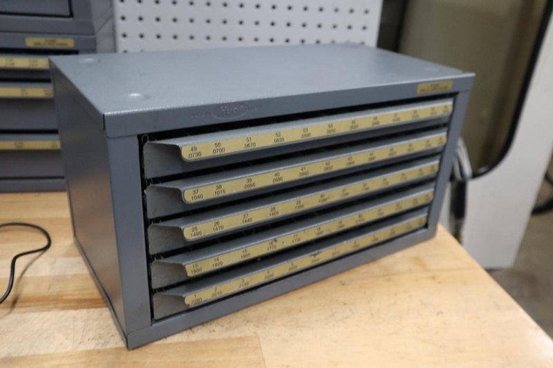 Huot Number Wire Guage Drill Index 5 Drawer- Auction Item
