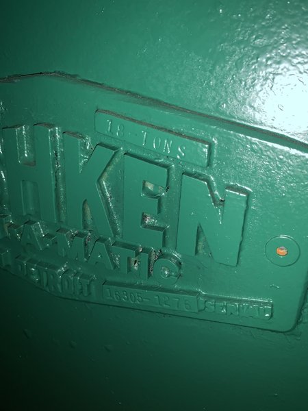 18 TON TISHKEN MODEL #CO-6-24-18 4 POST CUT OFF PRESS, 2" STROKE: STOCK #10484