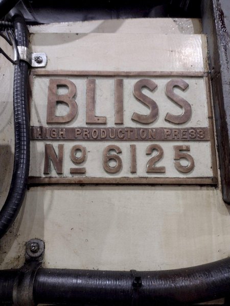 100 TON BLISS MODEL 6125 SSDC STAMPING PUNCH PRESS: STOCK #20265