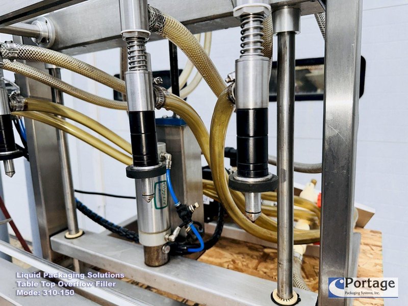 Liquid Packaging Solutions Model: 310-150  ||  Semi-Automatic Table Top Overflow Filler
