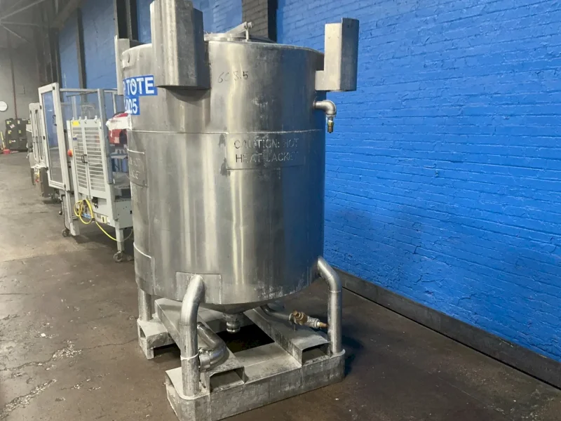 JV NORTHWEST 350 GAL STAINLESS STEEL SOAP HEATING TOTE / IBC TANK