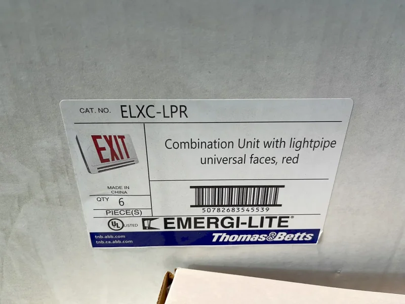THOMAS &amp; BETTS EMERGI-LITE COMBINATION LED EXIT SIGN AND EMERGENCY LIGHT  -  ELXC-LPR