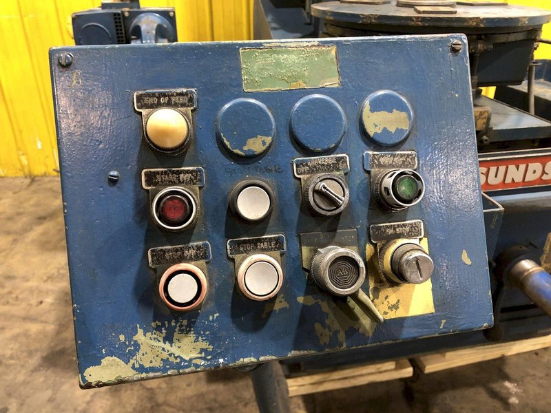 9" WIDE X 30" TABLE SUNDSTRAND VERTICAL BELT ROTARY TABLE "TIP" GRINDER: STOCK #18229