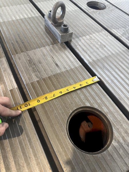 59" WIDE X 138" LONG X 12" TALL T-SLOTTED FLOOR PLATE. STOCK #0543426