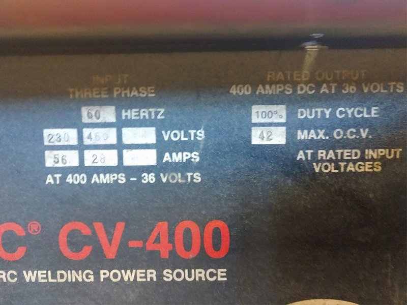 400 AMP LINCOLN ELECTRIC IDEALARC DC-400 WELDER: STOCK #14078