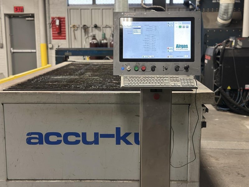 5′ x 10′ AKS Accu-Kut CNC Hypertherm XPR 300 Plasma Table, 2010 – Rebuilt in 2018, Dust Collector