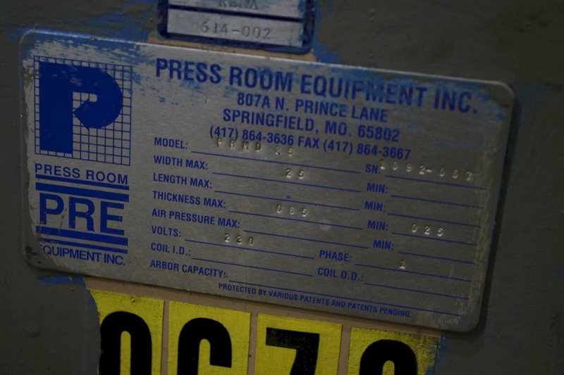 25" X .065 PRESS ROOM EQUIPMENT STRAIGHTENER: STOCK #7568