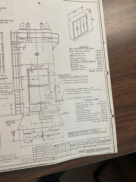 4000 TON DANLY MODEL H-4000-94-84 HYDRAULIC PRESS: STOCK #14256