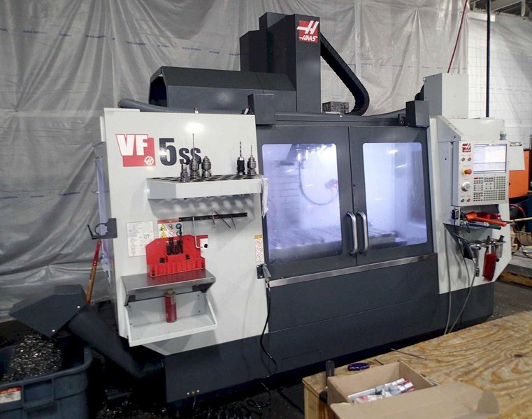 Haas VF-5SS 5-Axis VMC, 2020- TR200Y Trunnion Rotary Table, Probing, TSC, HSM, TCPC &amp; DWO, Auto Doors