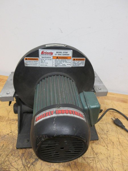Grizzly Industrial G7297, 12" Bench Top Disk Sander with 45 Degree Adjustable Work Table- Auction Item