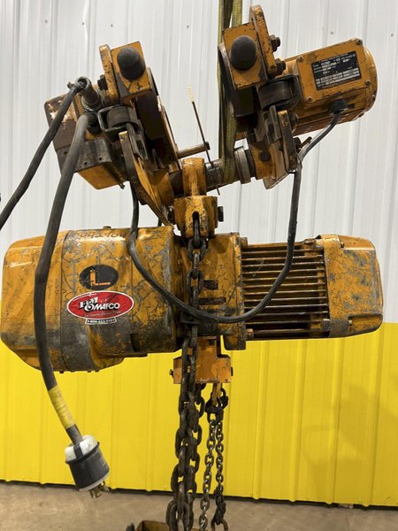 10,000 LB (5 TON) HARRINGTON MOTORIZED CHAIN HOIST W/ POWER TROLLEY: STOCK #19954