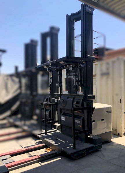 Crown SP3550H-30 Electric Stand-up Stock Picker Forklift 2022 equipped with 3,282 Hours, V-Force Battery and Charger