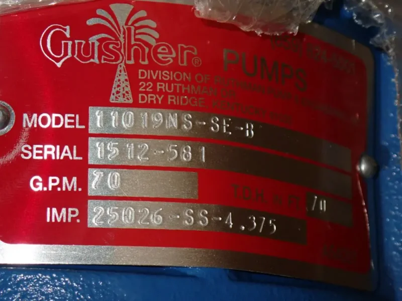 GUSHER 70GPM VERTICAL PUMP  -  11019NS-SE-B