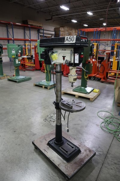 Jet 16" Drill Press, Floor Model, On Portable Base, w Procunier 2 Tap Head- Auction Item