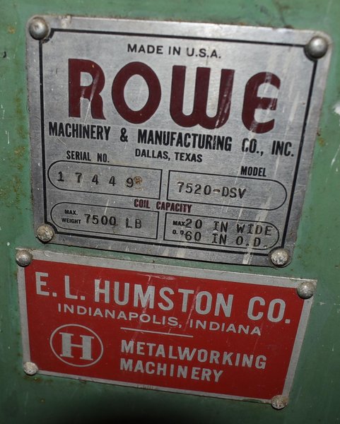 7500 LBS ROWE UNCOILER: STOCK #70303