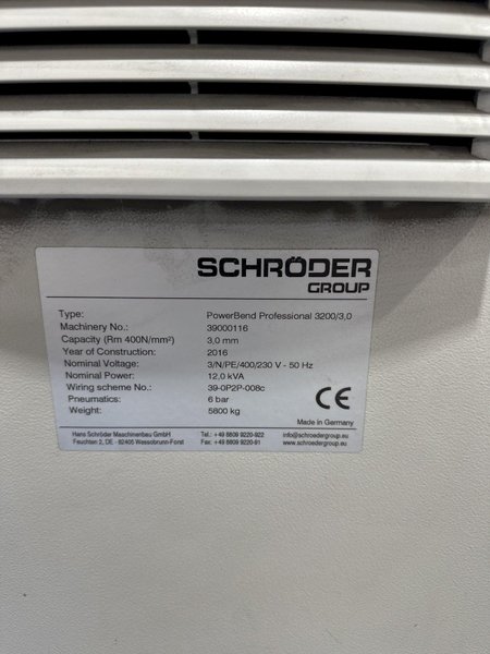 2016 Schroder PowerBend Professional 3200/3.0 | Up-and-Down Technology | Folding Machine