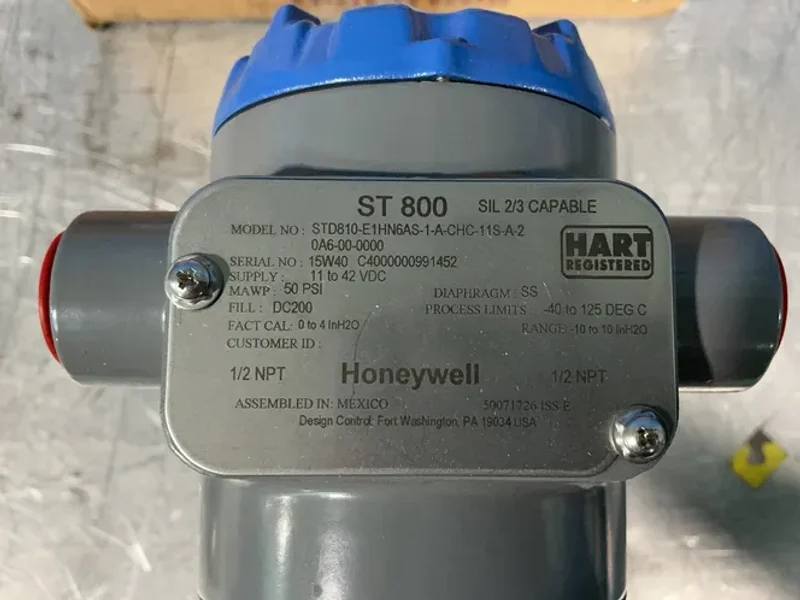Honeywell 50 Psi Differential Pressure Transmitter - Std810-e1hn6as-1-a-chc-11s-a-20a6-00-0000