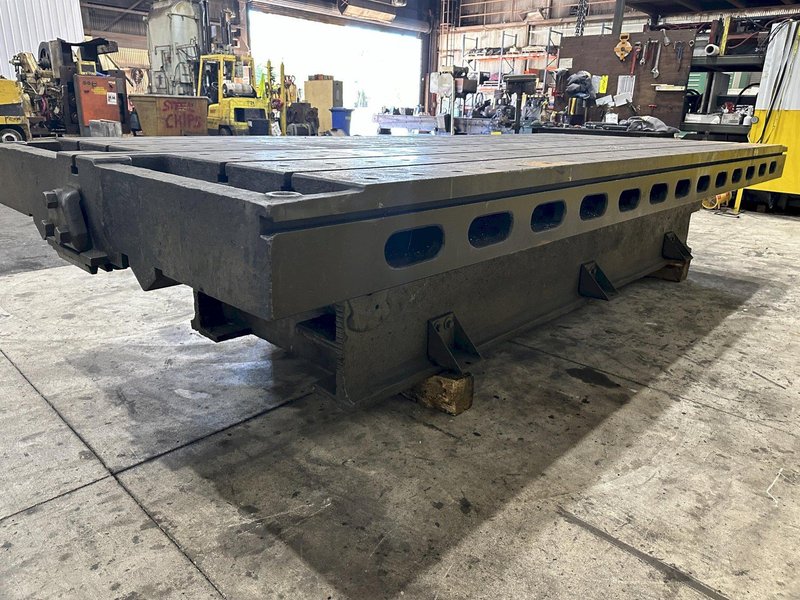 6&#039; X 14&#039;6&quot; HEAVY DUTY T-SLOTTED LAYOUT TABLE ON RAISED BASE: STOCK #21788