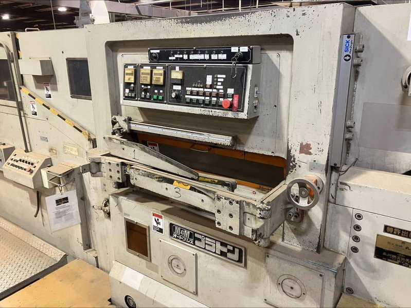 Marumatsu SAPY-1410 Flatbed Die Cutter with Inline Stripping, Platform Access &amp; Conveyor Feed