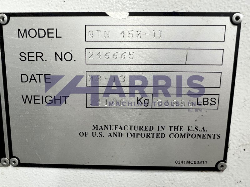 MAZAK QUICK TURN NEXUS 450, MODEL QTN 450-II CNC LATHE WITH 120" CENTERS AND 7" BAR CAPACITY