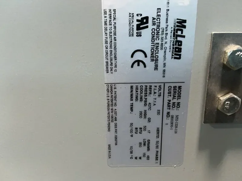 MCLEAN THERMAL ELECTRONIC ENCLOSURE AIR CONDITIONER   -  M52-1226-116