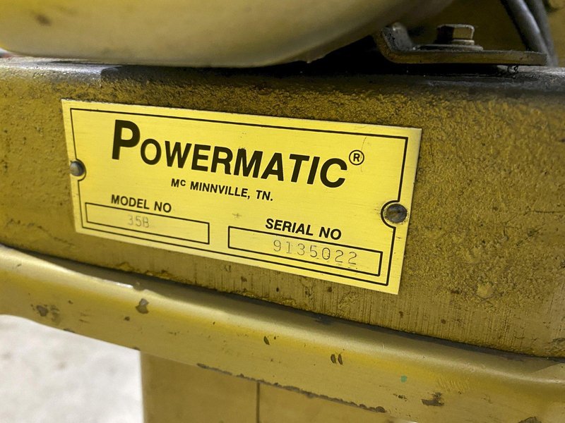 12&quot; x 1 HP POWERMATIC MODEL #35B PEDESTAL DISC GRINDER SANDER, 115V SINGLE PHASE: STOCK 20354
