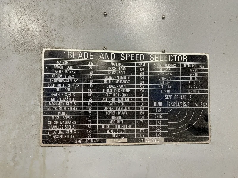 PARMA MFG CO, INC 19.5”X6” WORK-A-MATIC VERTICAL BAND SAW