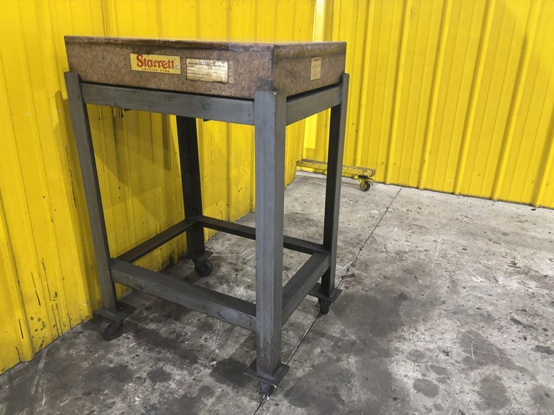 24&quot; X 18&quot; X 4.5&quot; STARRETT GRADE A GRANITE INSPECTION TABLE LAYOUT PLATE ON STAND: YOBRO #23852