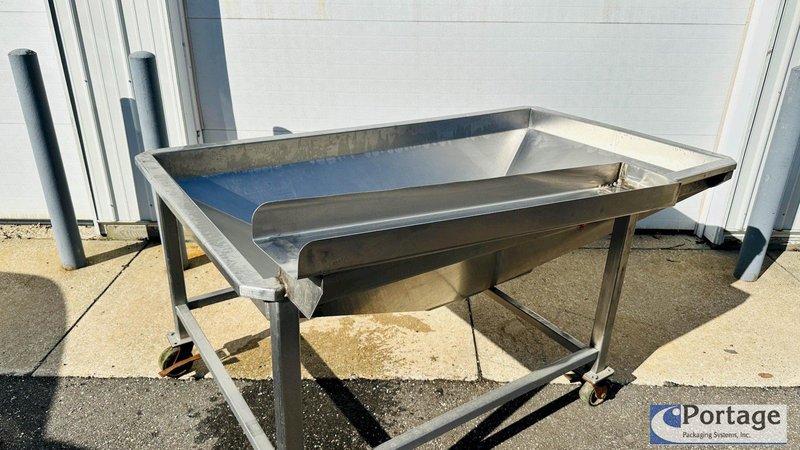 Vegetable / Produce Sorting / Washing / Cleaning / Holding Station  |  S.S. V-Bottom Trough w/Bottom Discharge