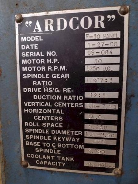 12 STAND X 2.5&quot; ARDCOR/ROLL KRAFT MODEL F-10 ADJUSTABLE WIDTH STUD ROLLFORMER