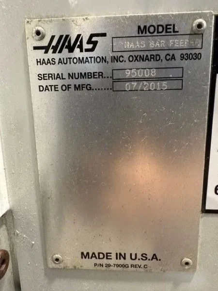 HAAS CNC MAGAZINE BAR FEEDER V2 2015’ USA #7641